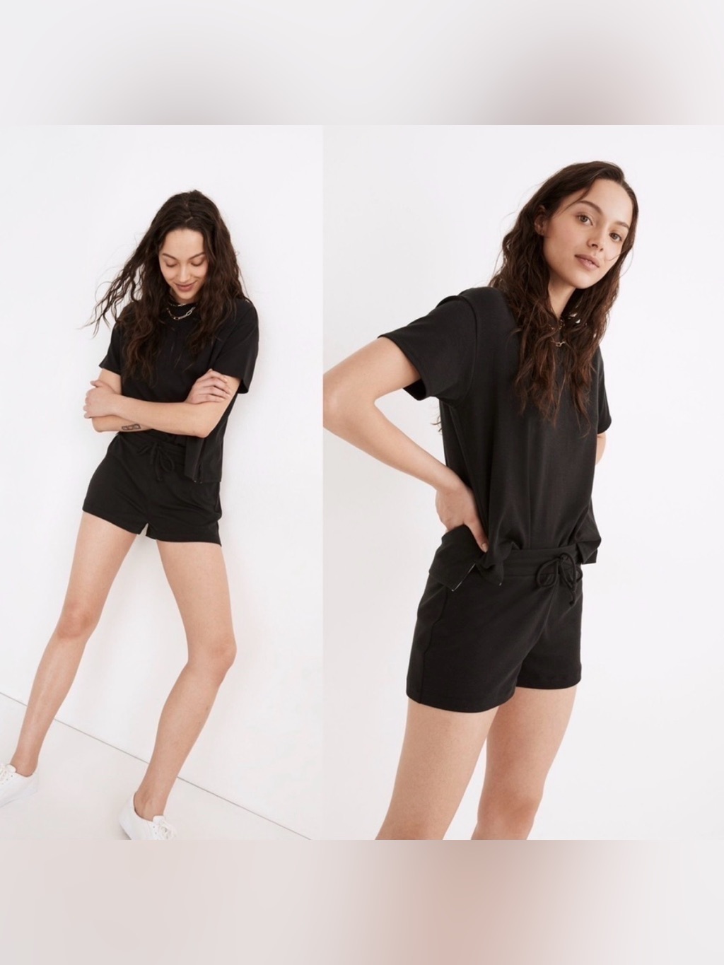Madewell Mwl Women’s Size L Breeze Drawstring True Black Shorts